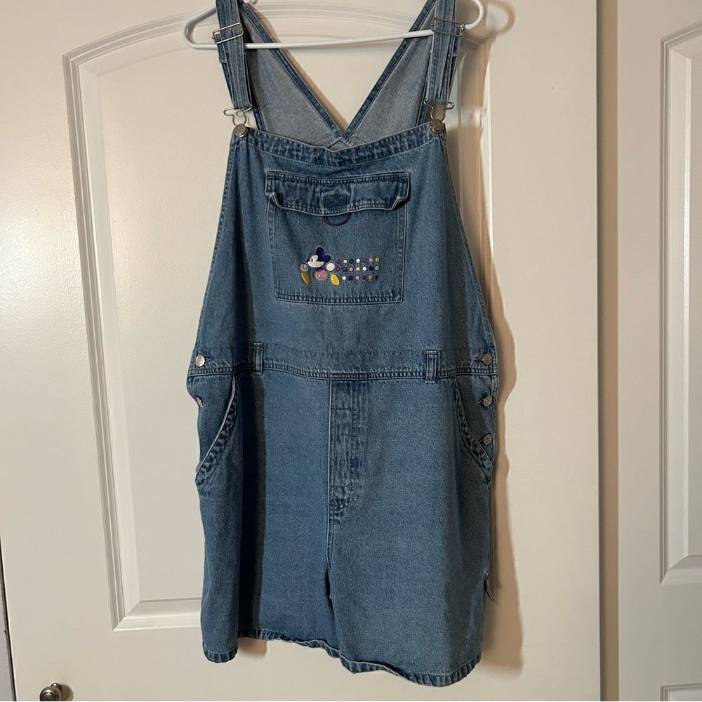 The Disney Store Vintage Mickey Mouse Light Blue Overalls